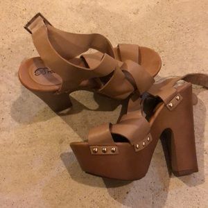 Brown wedge hells. Barely worn